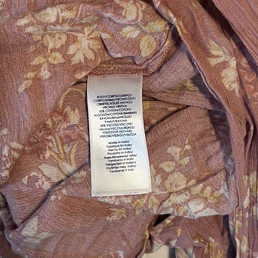 Chaps Floral Women's Crinkle Cotton/Spandex Flowy Top XL‎ 1X - Picture 7 of 7